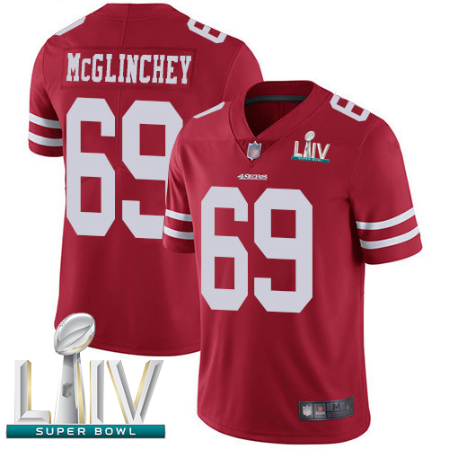 49ers #69 Mike McGlinchey Red Team Color Super Bowl LIV Bound Men's Stitched Football Vapor Untouchable Limited Jersey 49ers #69 Mike McGlinchey Red Team Color Super Bowl LIV Bound Men's Stitched Football Vapor Untouchable Limited Jersey
