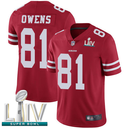 49ers #81 Terrell Owens Red Team Color Super Bowl LIV Bound Men's Stitched Football Vapor Untouchable Limited Jersey 49ers #81 Terrell Owens Red Team Color Super Bowl LIV Bound Men's Stitched Football Vapor Untouchable Limited Jersey