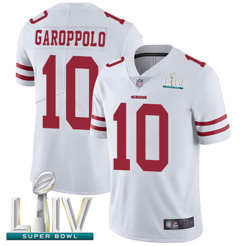 Nike 49ers #10 Jimmy Garoppolo White Super Bowl LIV Bound Men's Stitched NFL Vapor Untouchable Limited Jersey