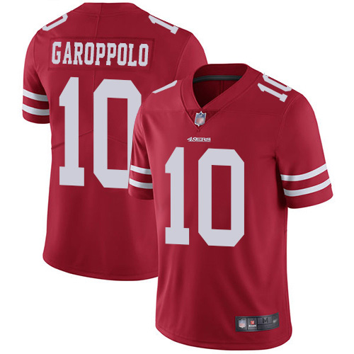 49ers #10 Jimmy Garoppolo Red Team Color Men's Stitched Football Vapor Untouchable Limited Jersey 49ers #10 Jimmy Garoppolo Red Team Color Men's Stitched Football Vapor Untouchable Limited Jersey