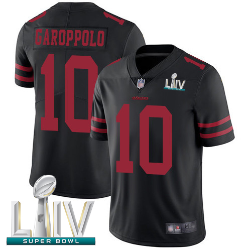 Nike 49ers #10 Jimmy Garoppolo Black Alternate Super Bowl LIV Bound Men's Stitched NFL Vapor Untouchable Limited Jersey