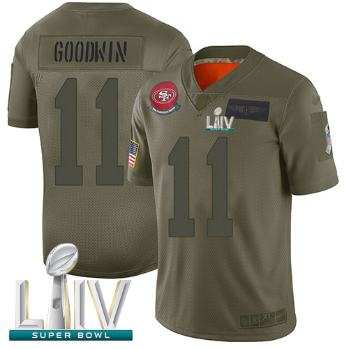 Nike 49ers #11 Marquise Goodwin Camo Super Bowl LIV Bound Men's Stitched NFL Limited 2019 Salute To Service Jersey