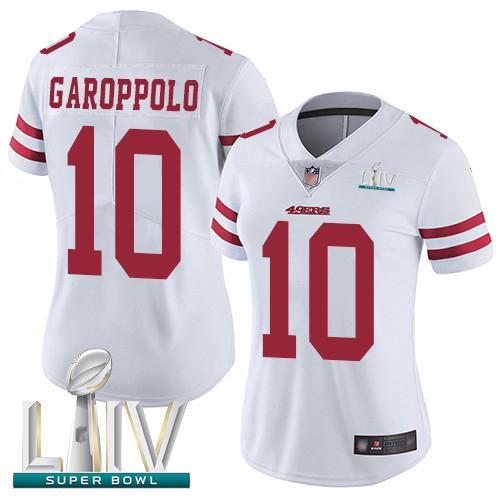 Nike 49ers #10 Jimmy Garoppolo White Super Bowl LIV Bound Women's Stitched NFL Vapor Untouchable Limited Jersey