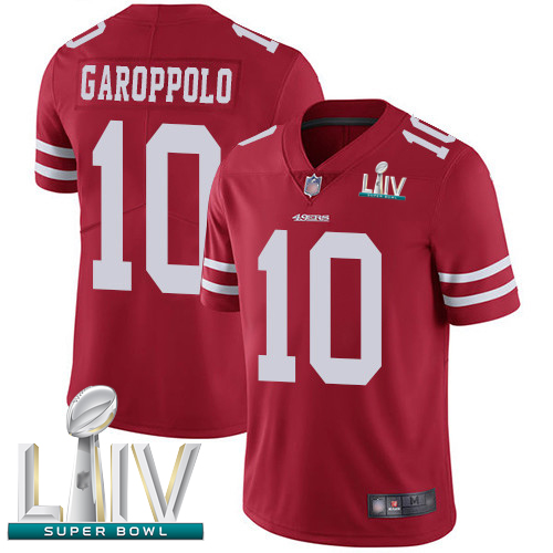 Nike 49ers #10 Jimmy Garoppolo Red Team Color Super Bowl LIV Bound Youth Stitched NFL Vapor Untouchable Limited Jersey