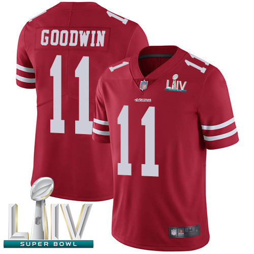Nike 49ers #11 Marquise Goodwin Red Team Color Super Bowl LIV Bound Youth Stitched NFL Vapor Untouchable Limited Jersey