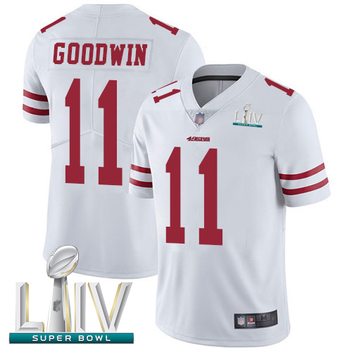 Nike 49ers #11 Marquise Goodwin White Super Bowl LIV Bound Youth Stitched NFL Vapor Untouchable Limited Jersey