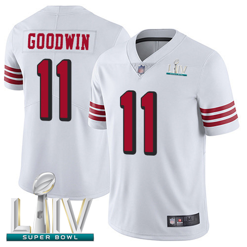 Nike 49ers #11 Marquise Goodwin White Rush Super Bowl LIV Bound Youth Stitched NFL Vapor Untouchable Limited Jersey